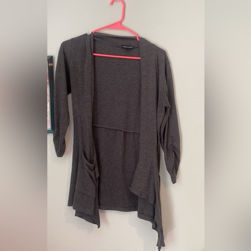 About A Girl Gray Open Front Cardigan Sweater